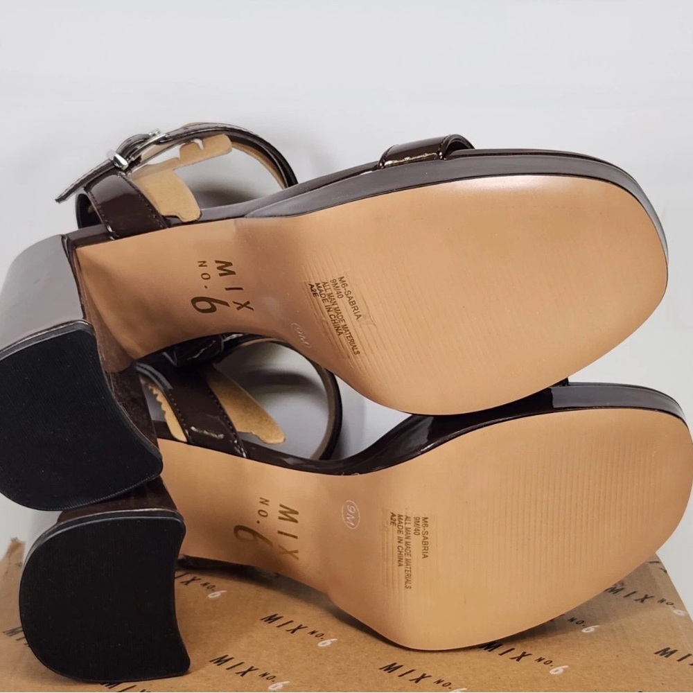 Mix No 6 Sabria Sandal - Dark Oak Size 9 New Damaged Box - Picture 6 of 6